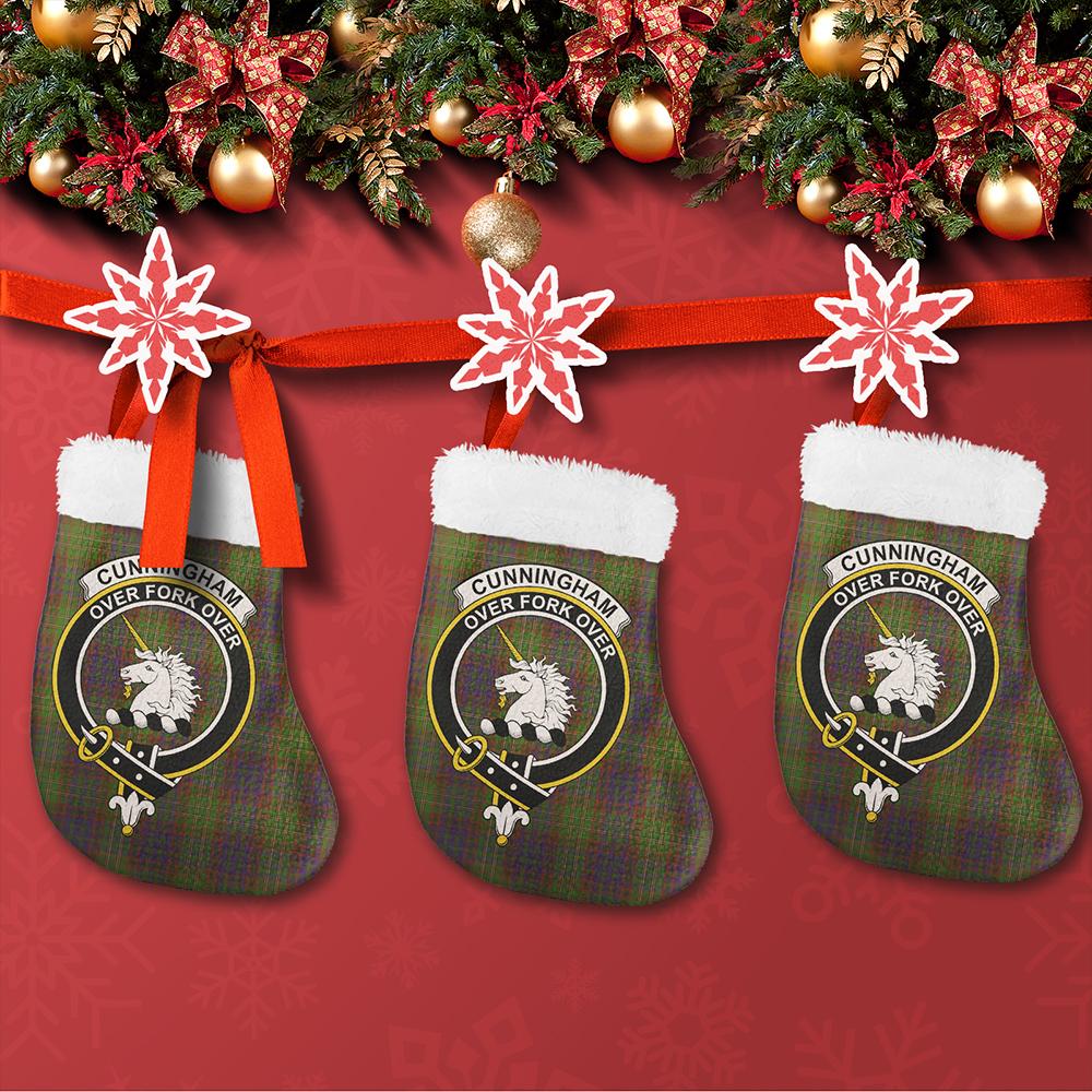 Cunningham Hunting Modern Tartan Classic Crest Christmas Sock