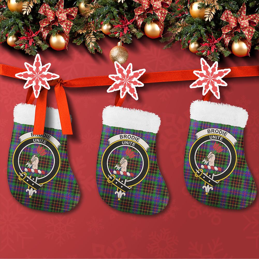 Brodie Hunting Modern Tartan Classic Crest Christmas Sock