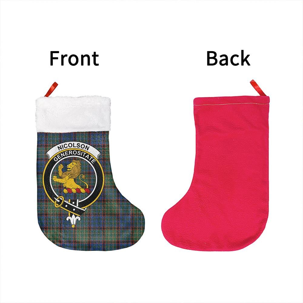 Nicolson Hunting Ancient Tartan Classic Crest Christmas Sock