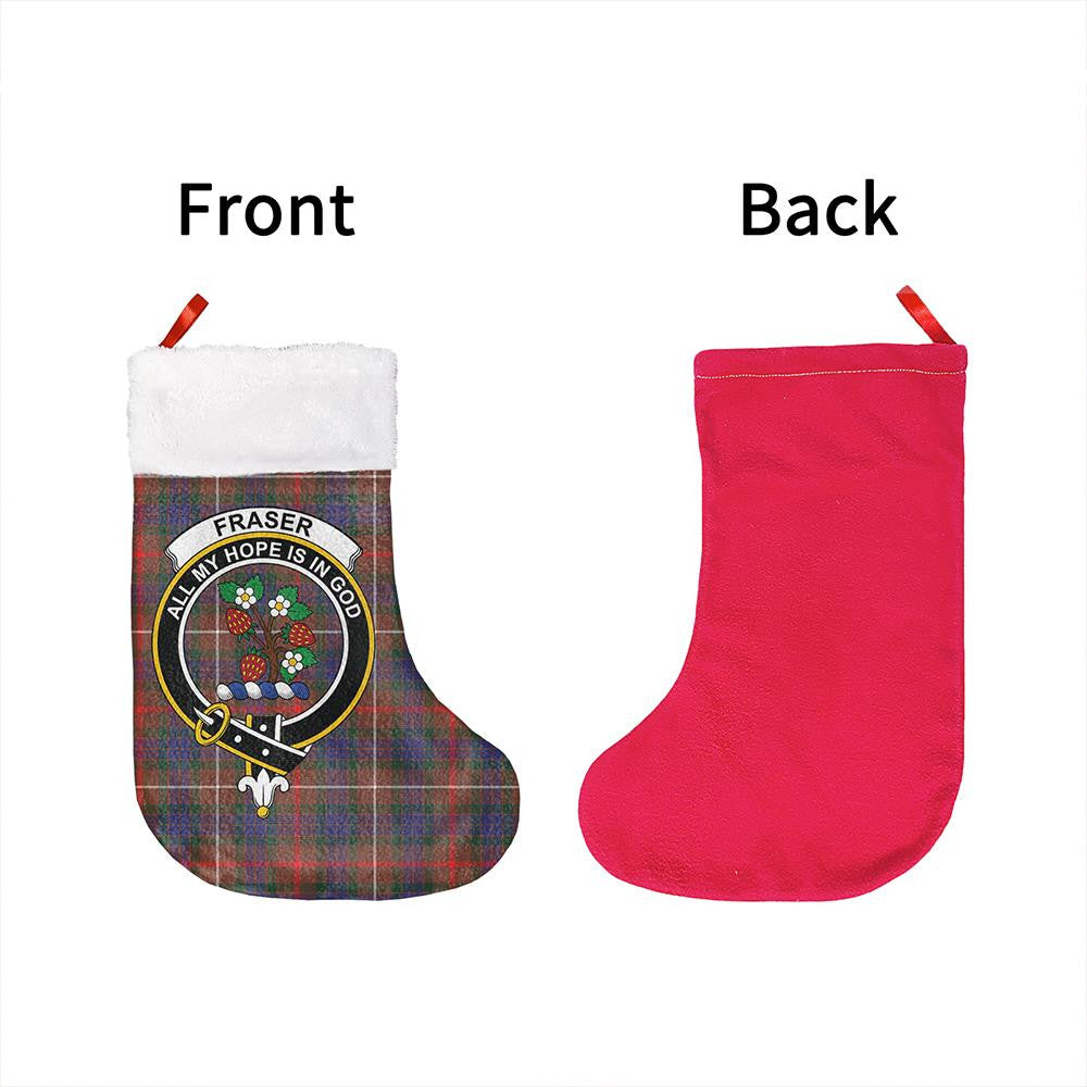 Fraser Hunting Modern Tartan Classic Crest Christmas Sock