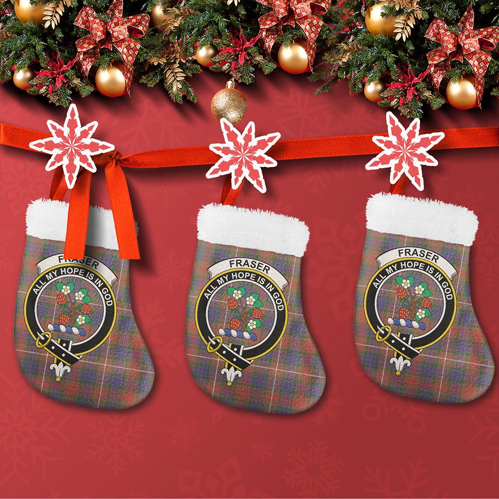 Fraser Hunting Modern Tartan Classic Crest Christmas Sock