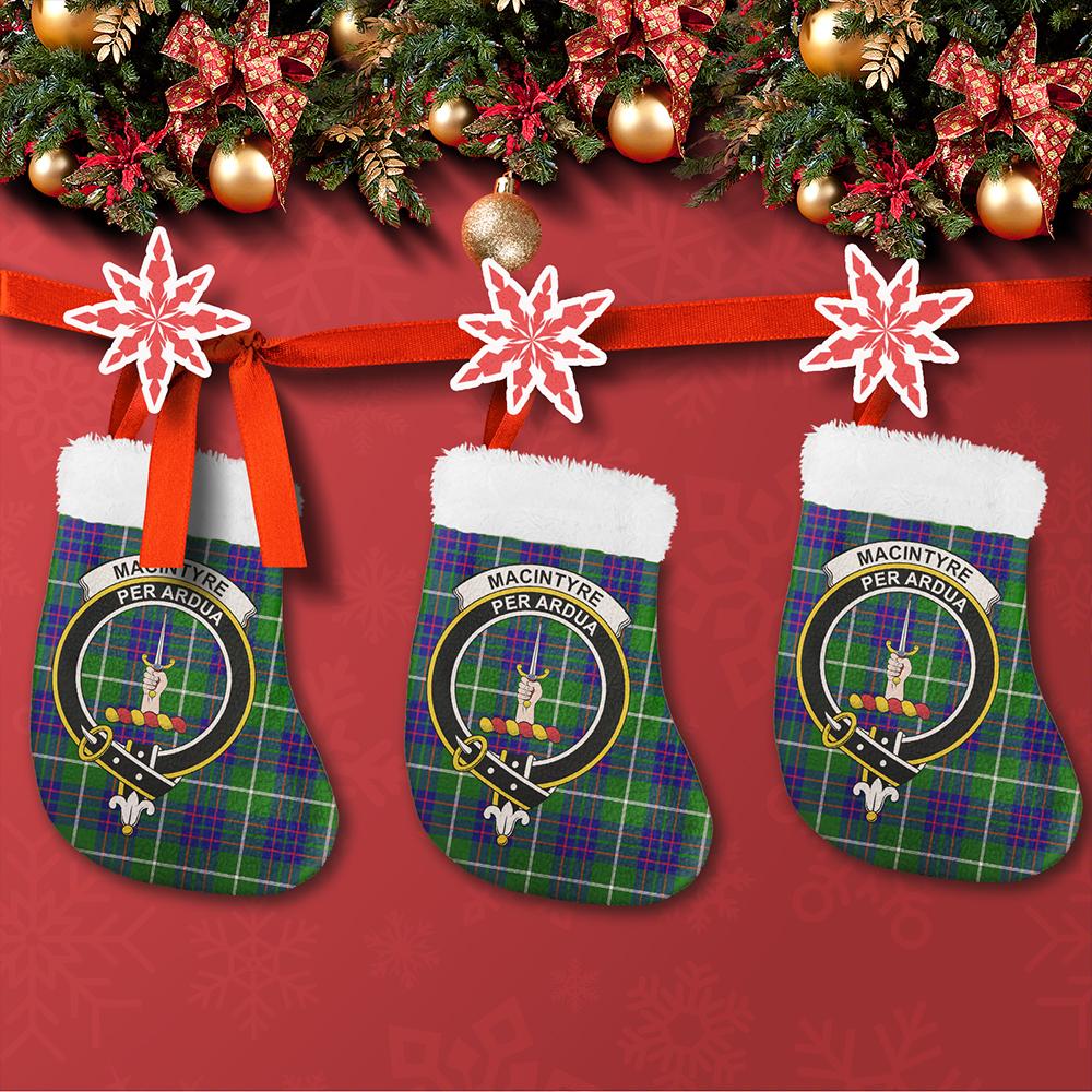 MacIntyre Hunting Modern Tartan Classic Crest Christmas Sock