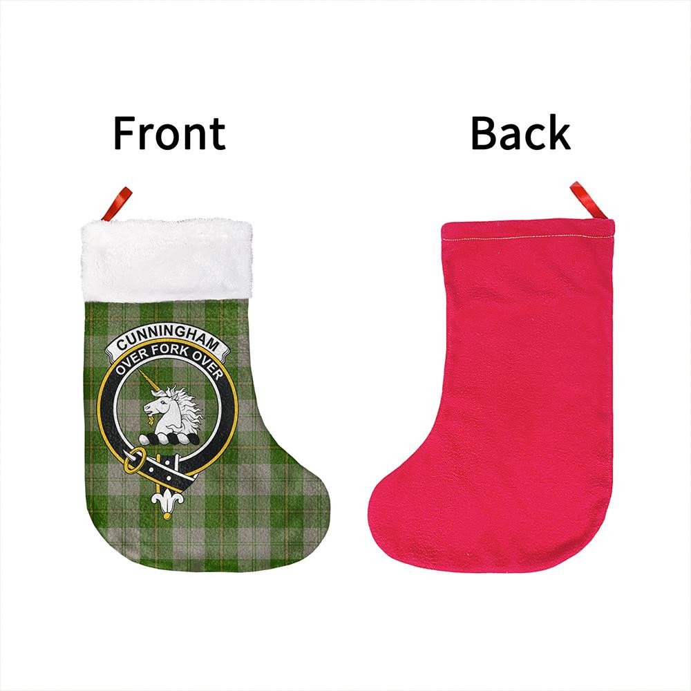 Cunningham Dress Green Dancers Tartan Classic Crest Christmas Sock