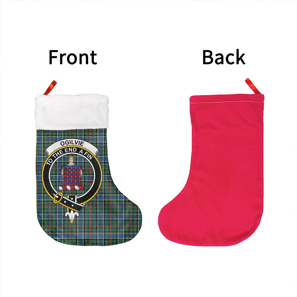 Ogilvie Hunting Modern Tartan Classic Crest Christmas Sock