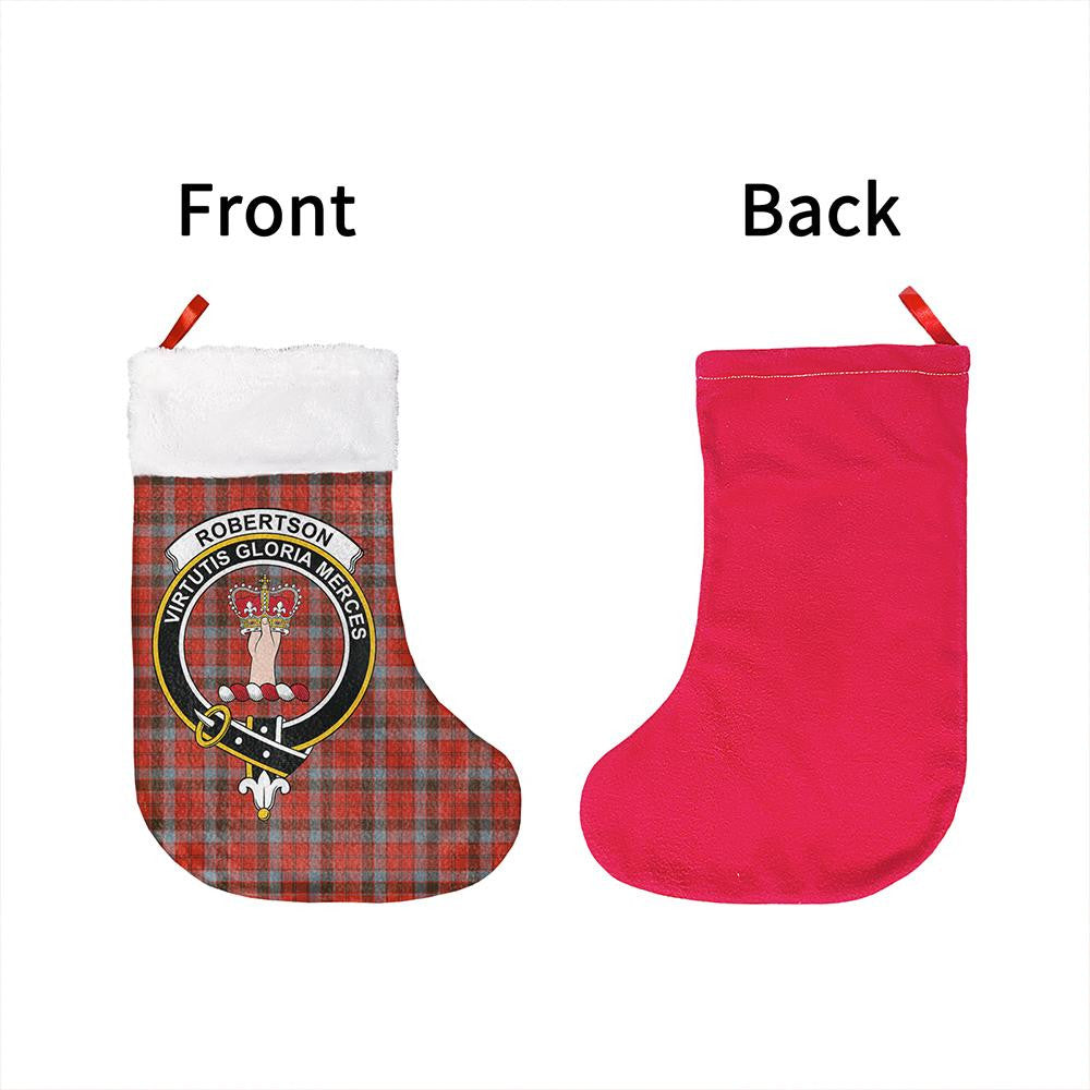 Robertson Weathered Tartan Classic Crest Christmas Sock