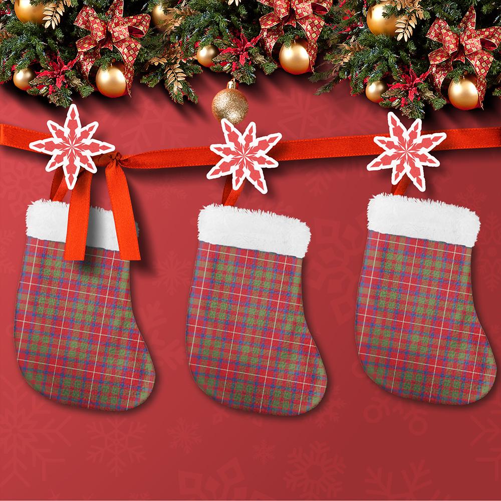 Shaw Red Modern Tartan Classic Christmas Sock