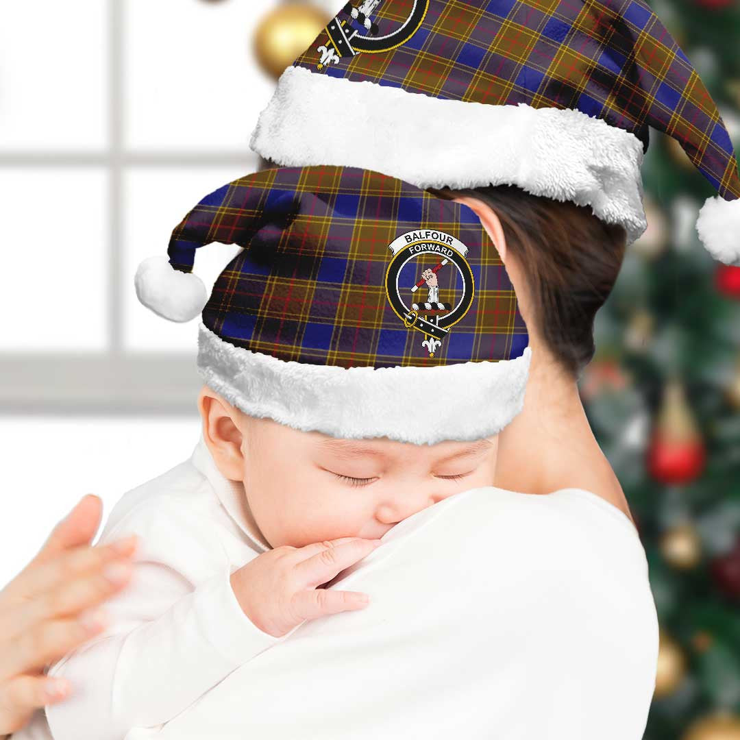 Balfour Modern Clan Christmas Hat, Scottish Tartan Balfour Modern Clan Christmas Hat Crest Style