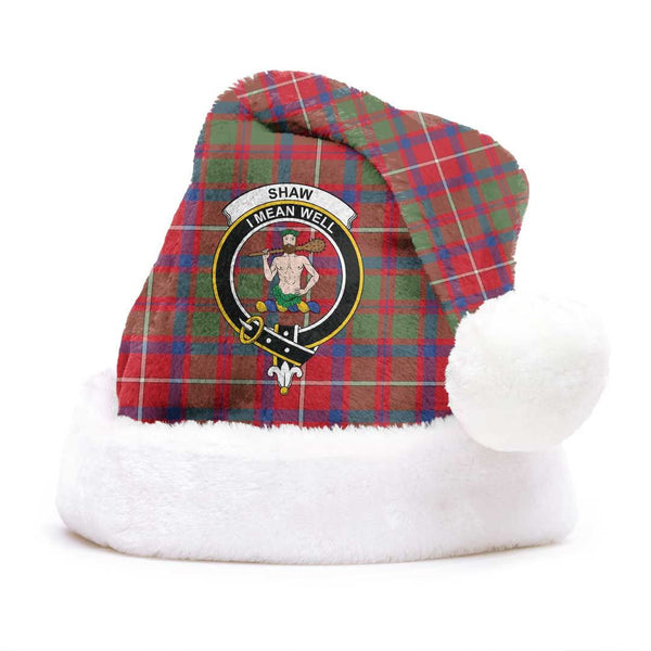 Shaw Red Modern Clan Christmas Hat, Scottish Tartan Shaw Red Modern Clan Christmas Hat Crest Style