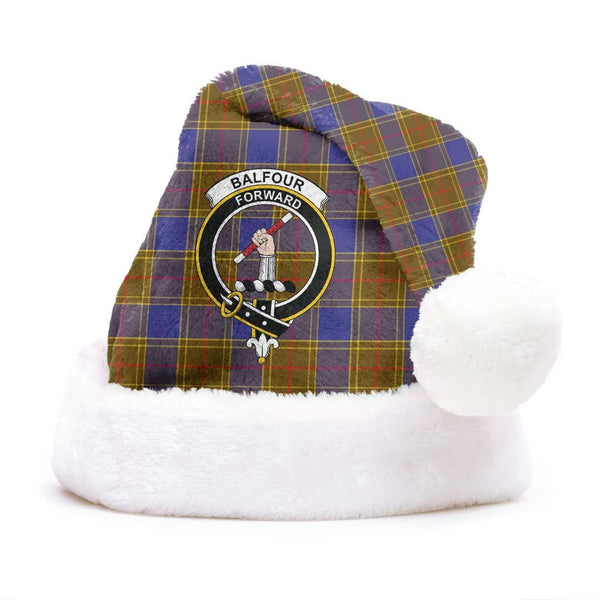 Balfour Modern Clan Christmas Hat, Scottish Tartan Balfour Modern Clan Christmas Hat Crest Style