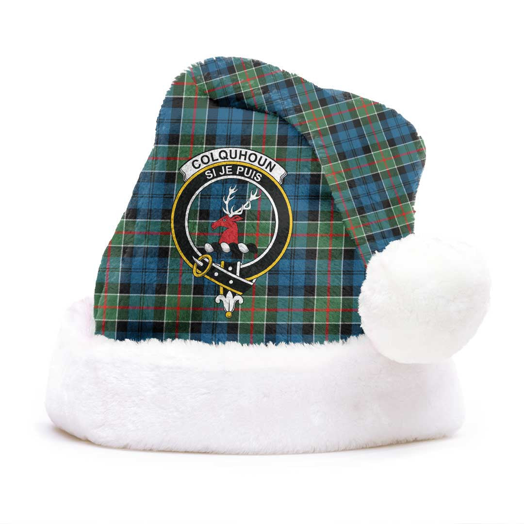 Colquhoun Ancient Clan Christmas Hat, Scottish Tartan Colquhoun Ancient Clan Christmas Hat Crest Style