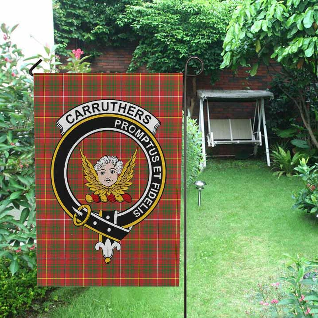 Carruthers Tartan Classic Crest Garden Flag