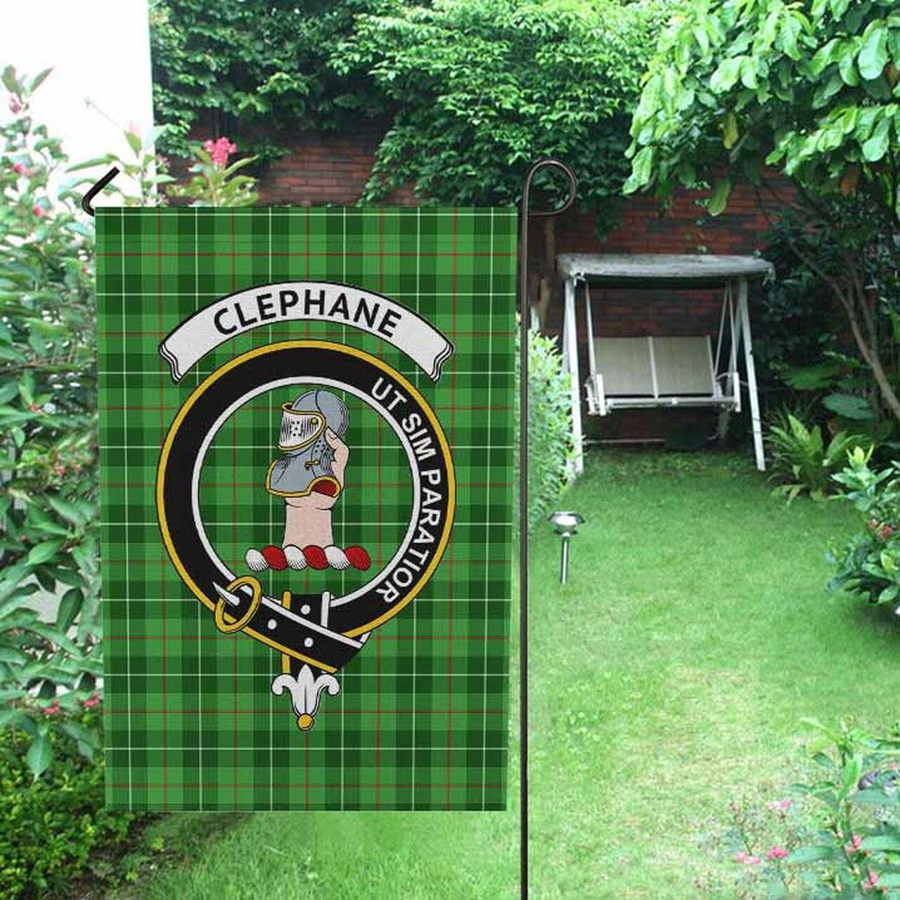 Clephane (or Clephan) Tartan Classic Crest Garden Flag