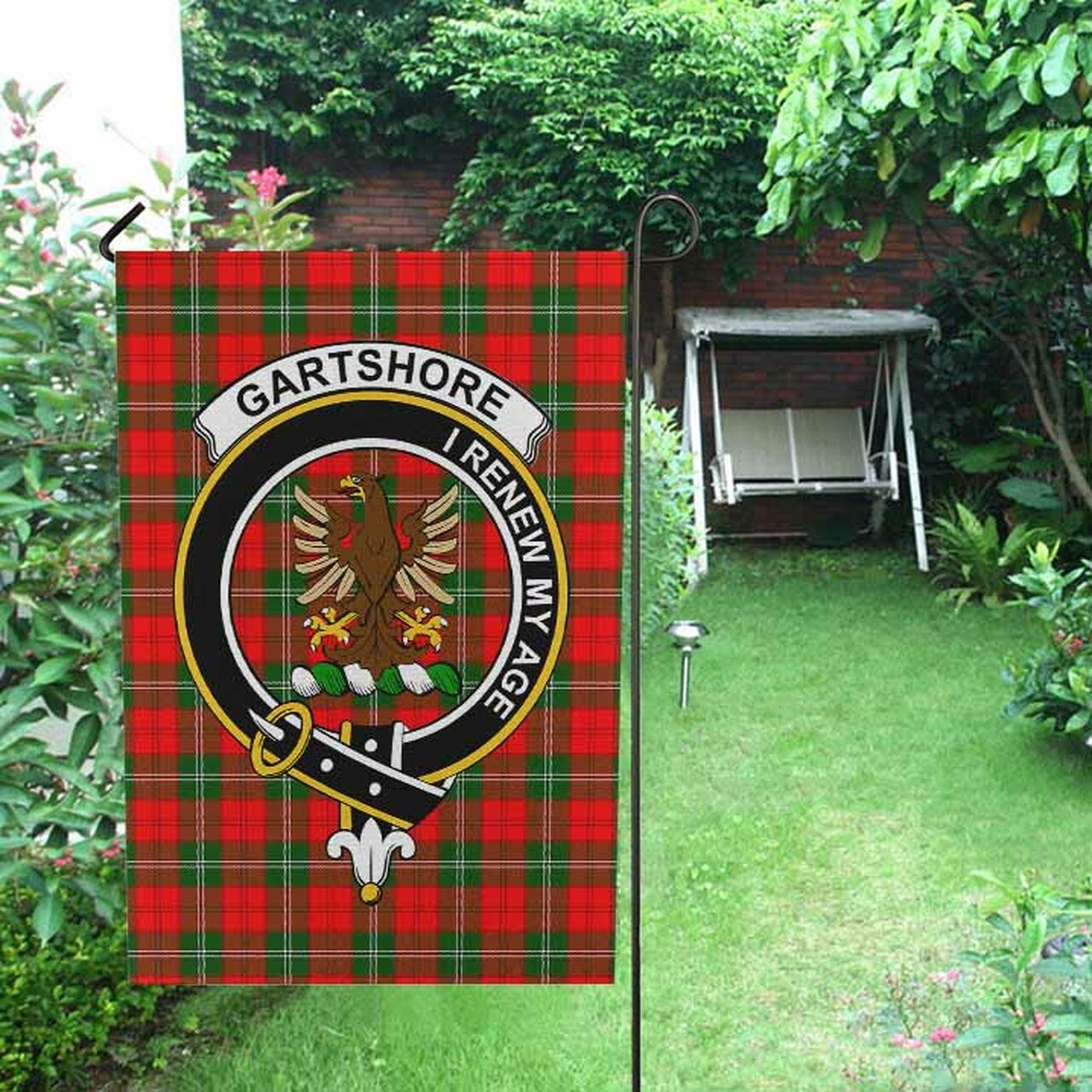 Gartshore Tartan Classic Crest Garden Flag