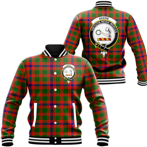 Skene Modern Tartan Crest Baseball Jacket