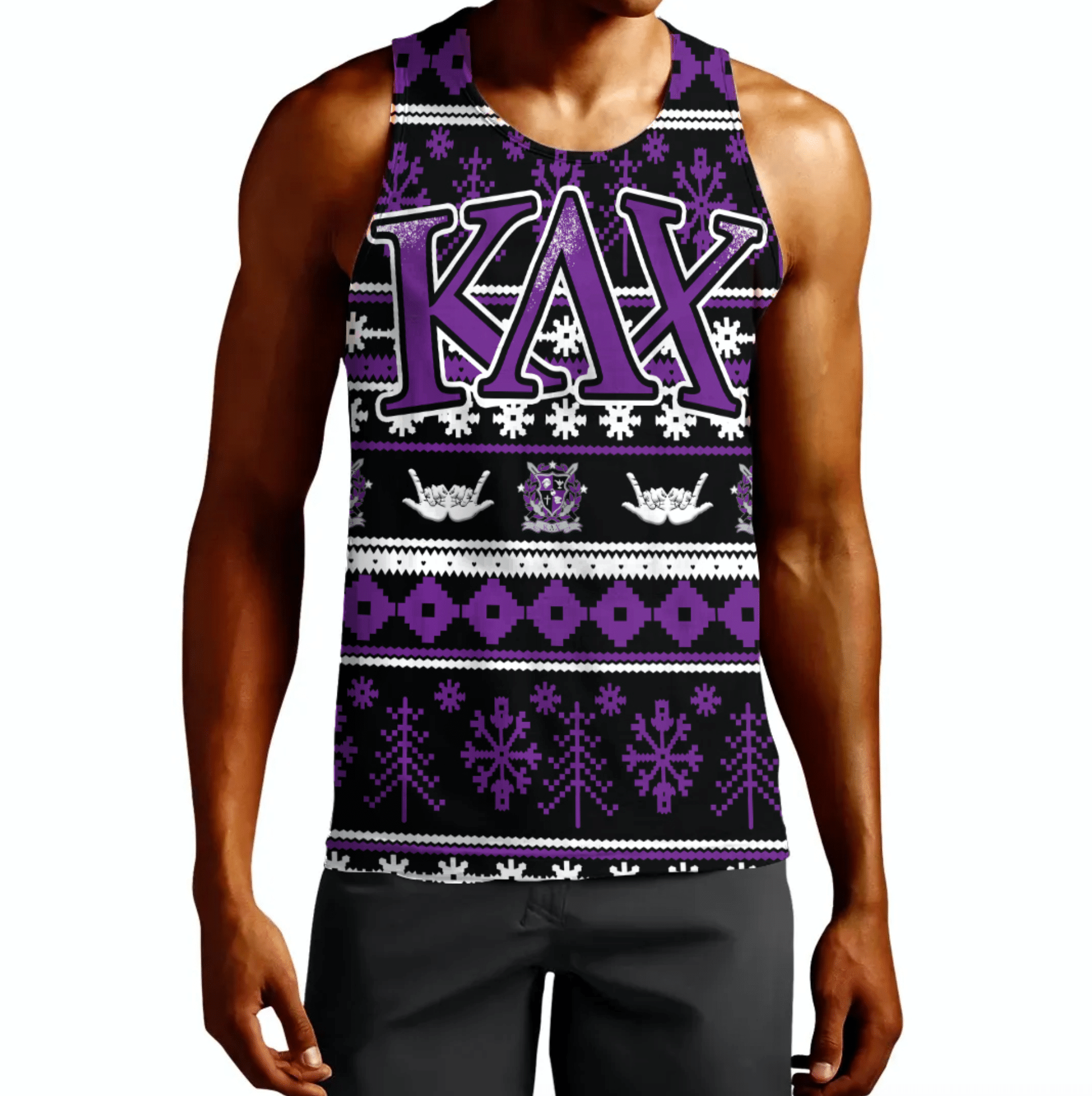 Tank Top - Kappa Lambda Chi Letter Christmas Tank Top