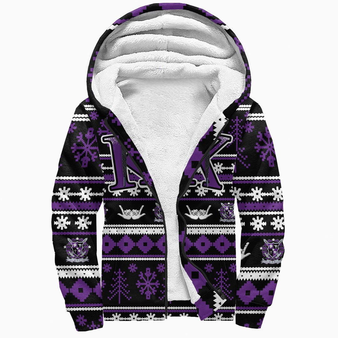 Hoodie - Kappa Lambda Chi Letter Christmas Sherpa Hoodies