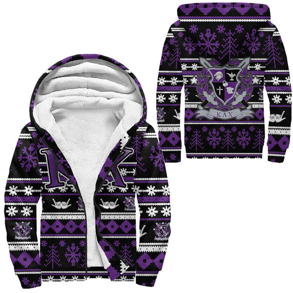 Hoodie - Kappa Lambda Chi Letter Christmas Sherpa Hoodies