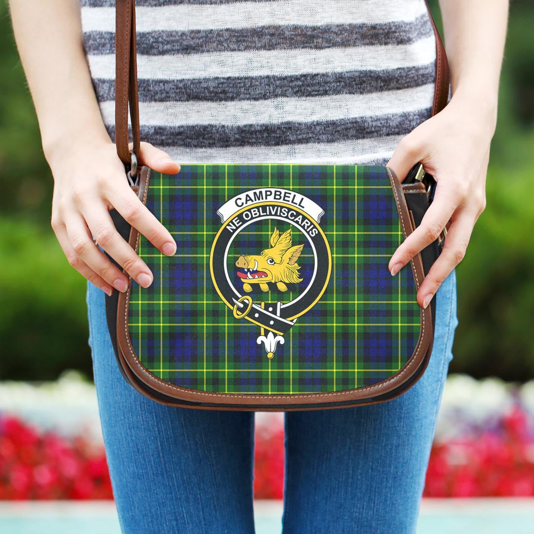 Campbell of Breadalbane Modern Tartan Crest Saddle Bag