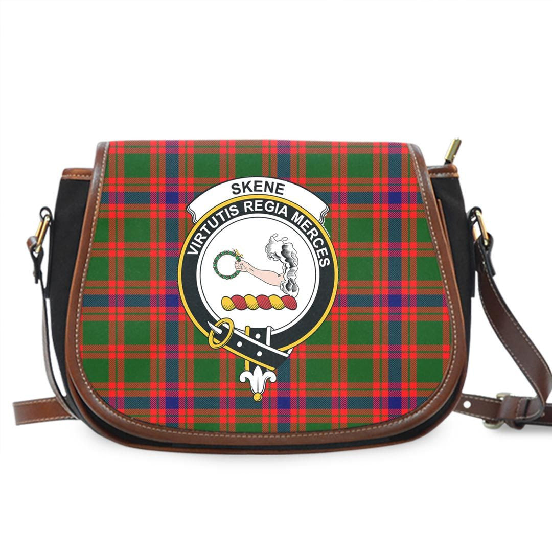 Skene Modern Tartan Crest Saddle Bag