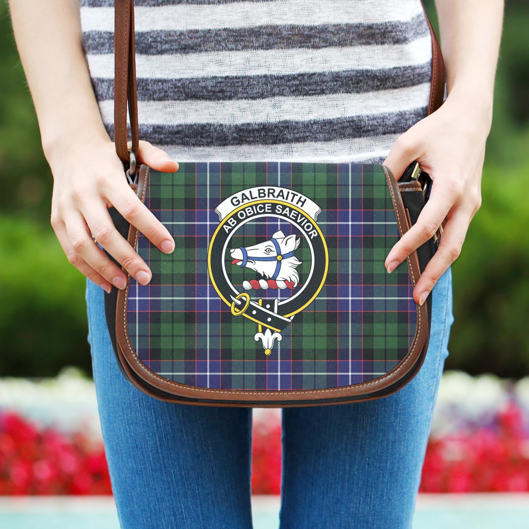 Galbraith Modern Tartan Crest Saddle Bag