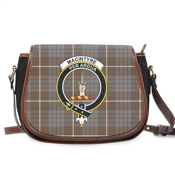 MacIntyre Hunting Weathered Tartan Crest Saddle Bag