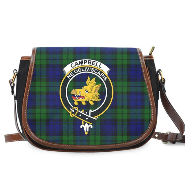 Campbell Modern Tartan Crest Saddle Bag