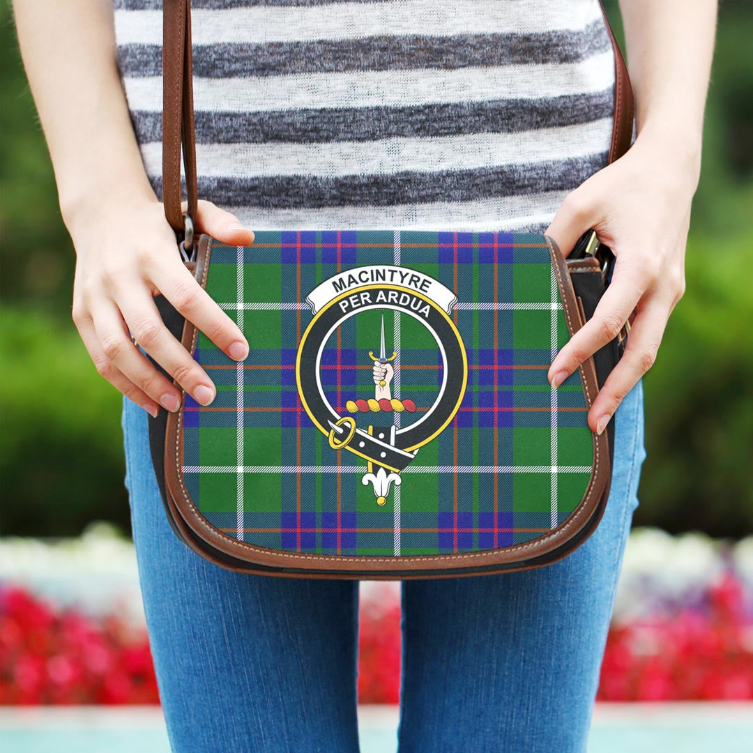 MacIntyre Hunting Modern Tartan Crest Saddle Bag