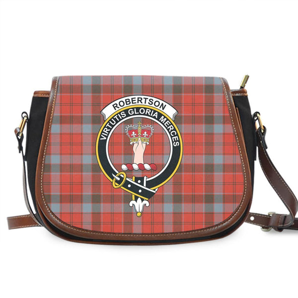 Robertson Weathered Tartan Crest Saddle Bag