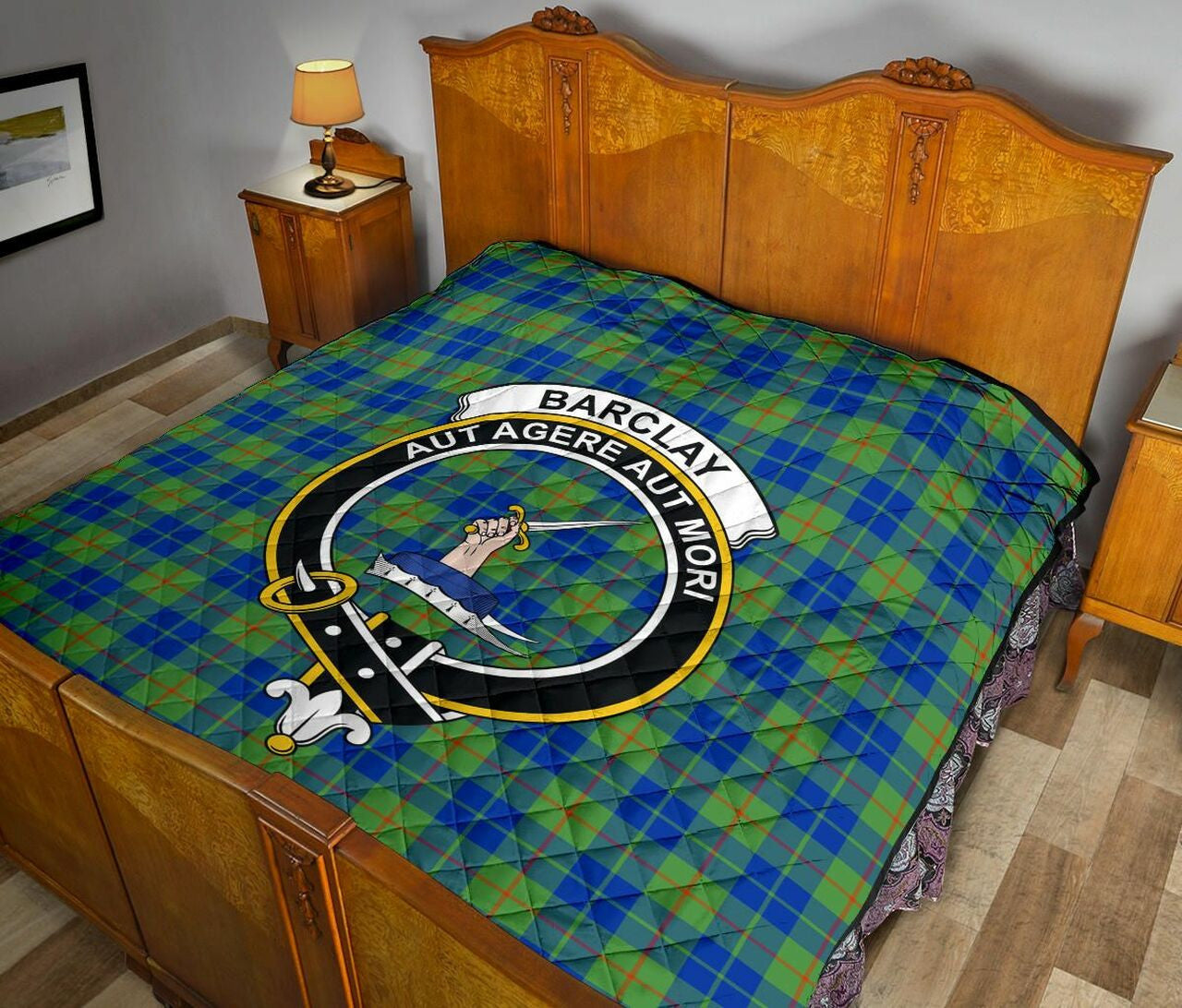 Barclay Hunting Ancient Tartan Classic Crest Premium Quilt