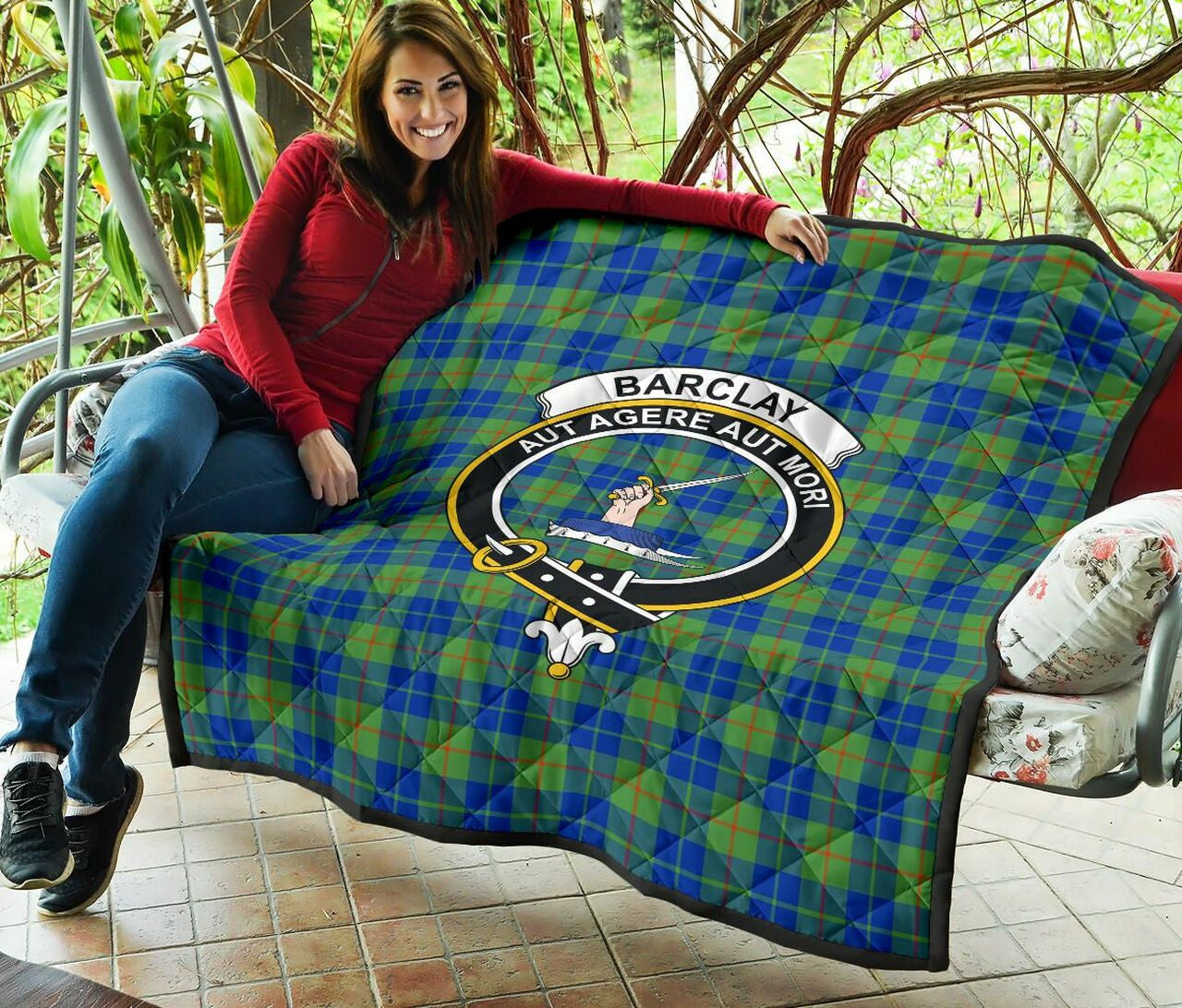 Barclay Hunting Ancient Tartan Classic Crest Premium Quilt