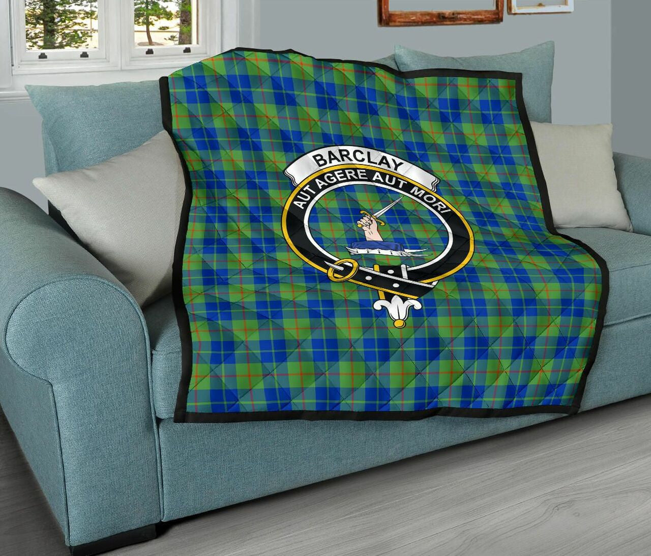 Barclay Hunting Ancient Tartan Classic Crest Premium Quilt