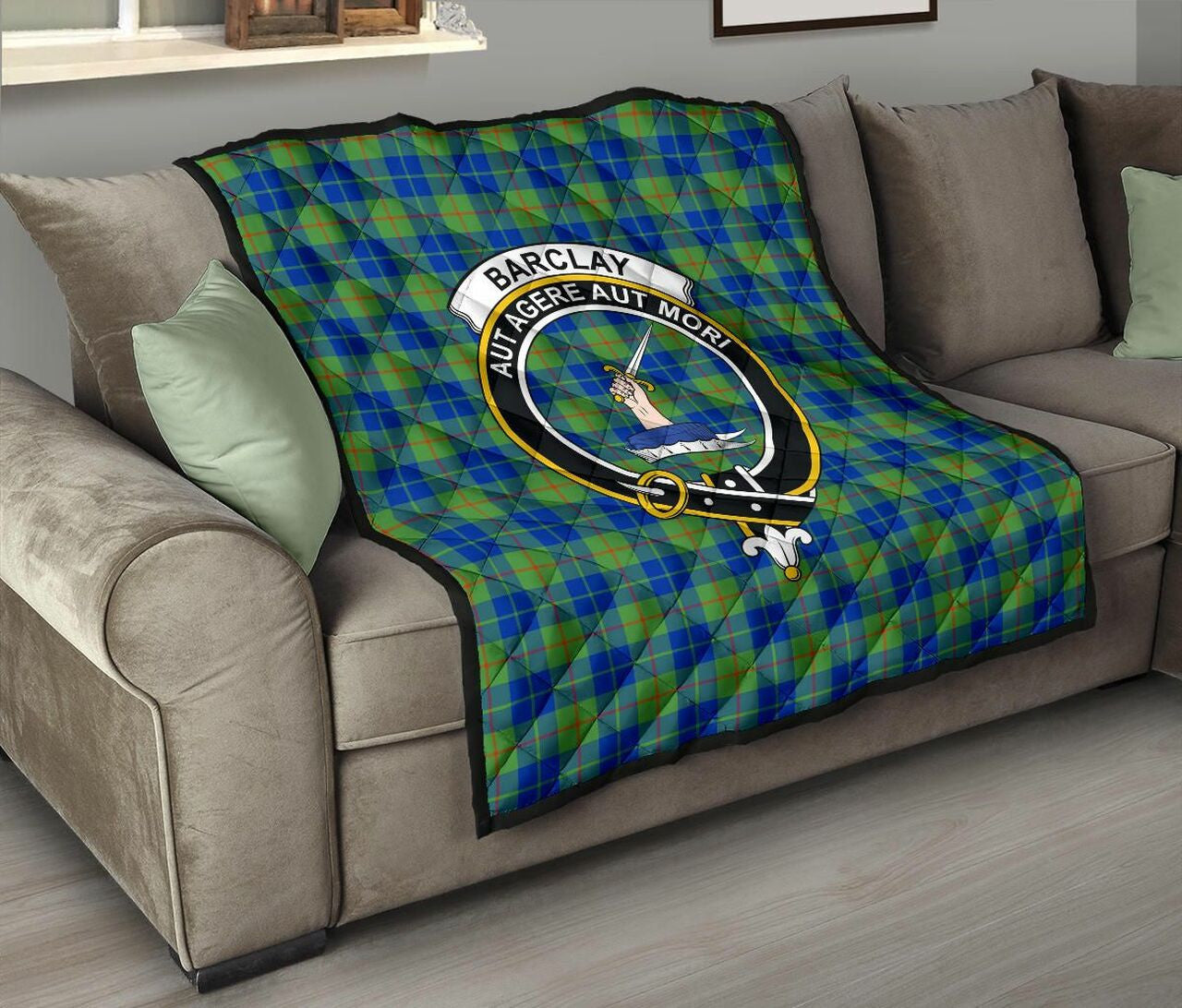 Barclay Hunting Ancient Tartan Classic Crest Premium Quilt