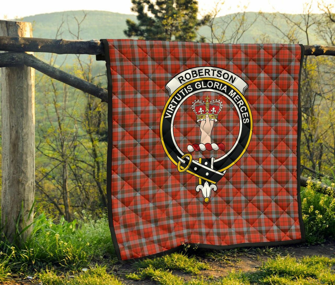 Robertson Weathered Tartan Classic Crest Premium Quilt