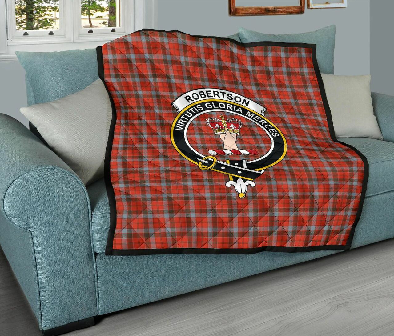 Robertson Weathered Tartan Classic Crest Premium Quilt