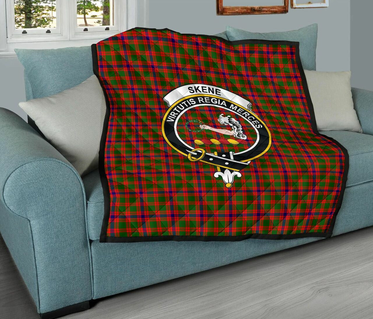 Skene Modern Tartan Classic Crest Premium Quilt