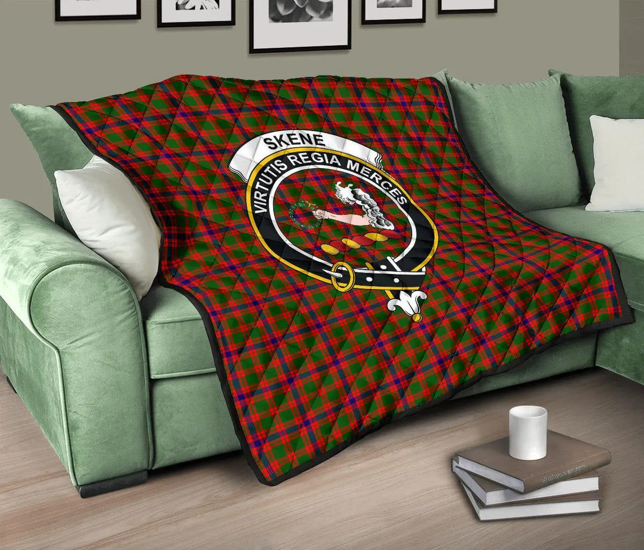 Skene Modern Tartan Classic Crest Premium Quilt