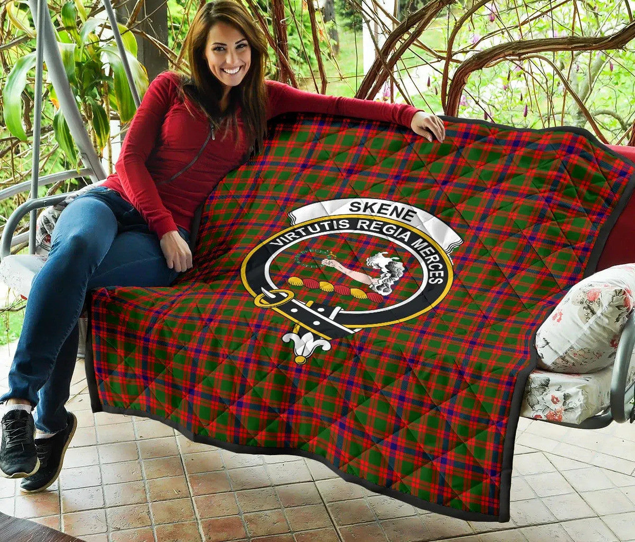 Skene Modern Tartan Classic Crest Premium Quilt