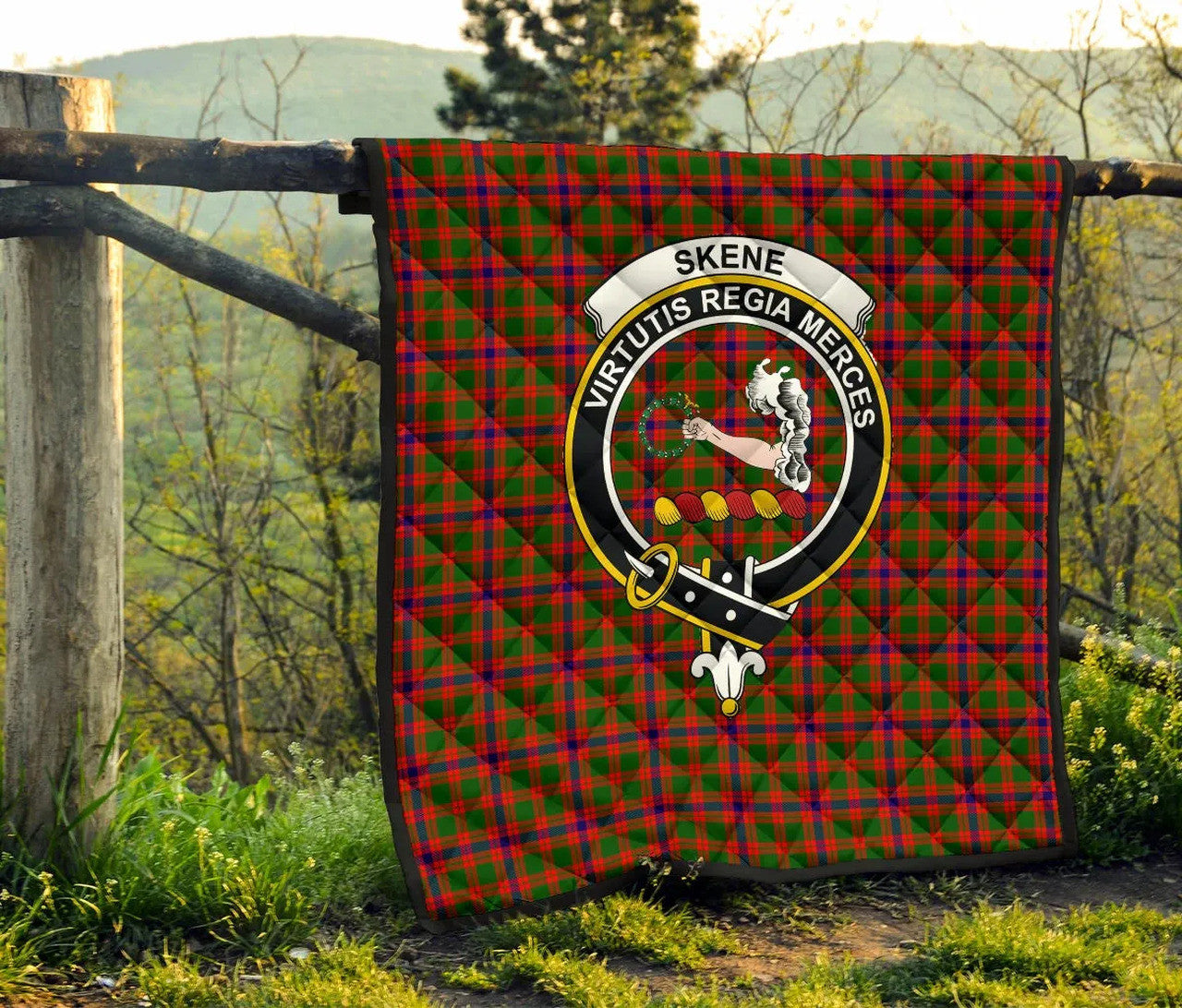 Skene Modern Tartan Classic Crest Premium Quilt