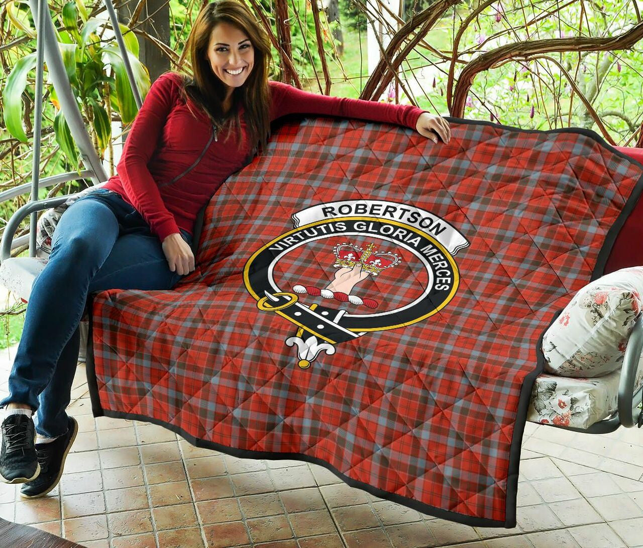 Robertson Weathered Tartan Classic Crest Premium Quilt