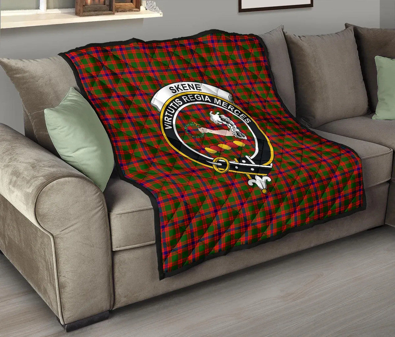 Skene Modern Tartan Classic Crest Premium Quilt