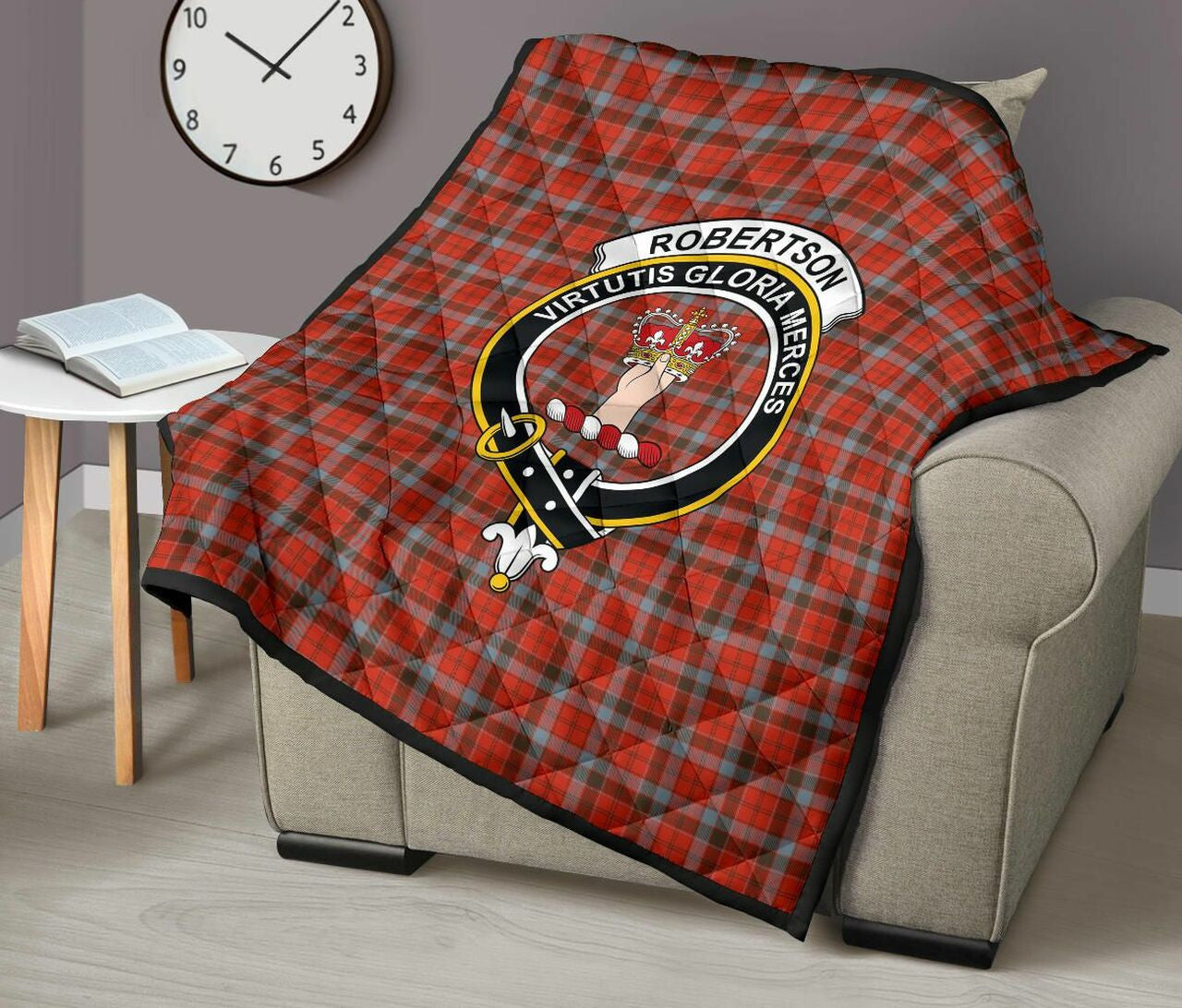 Robertson Weathered Tartan Classic Crest Premium Quilt