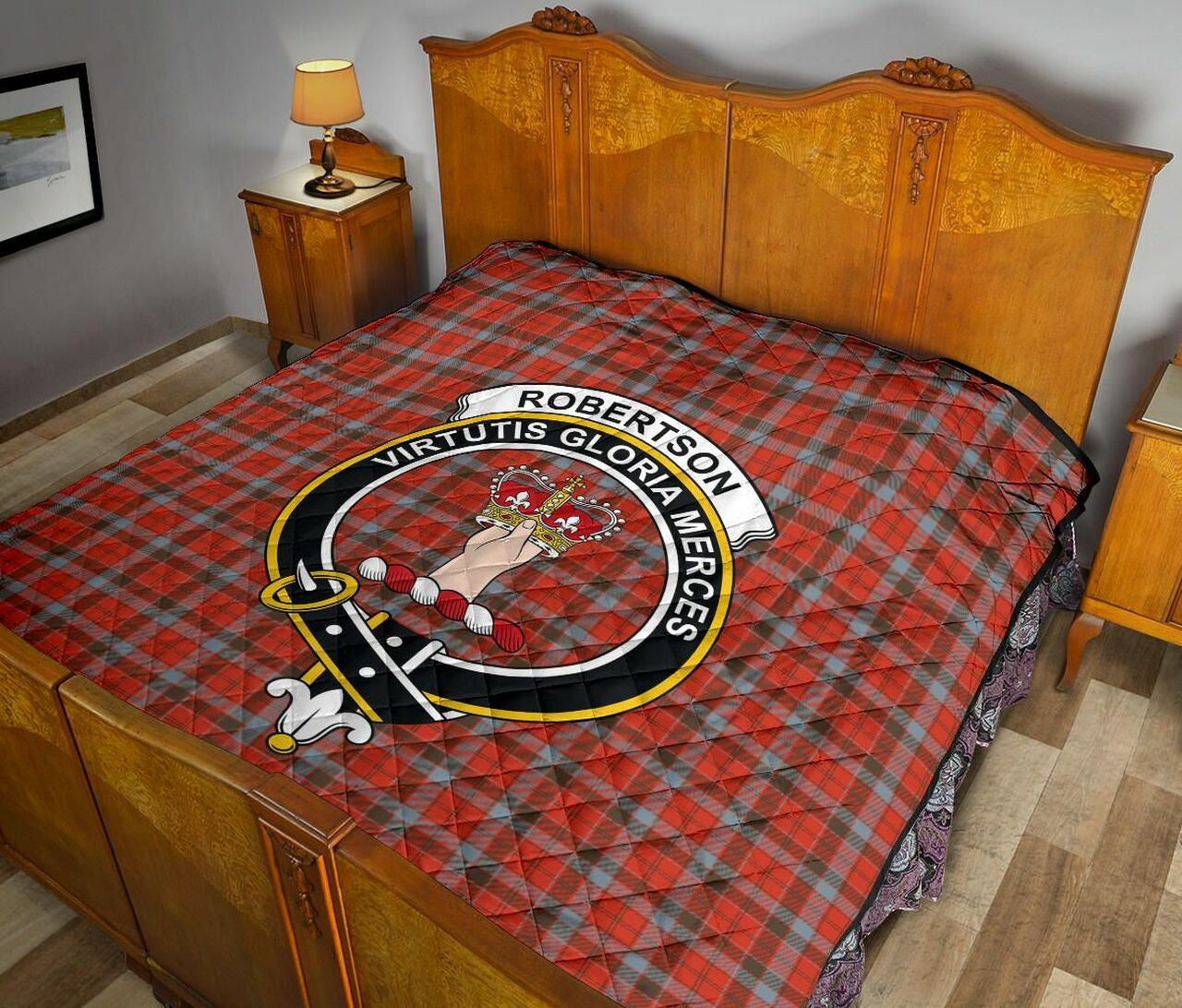 Robertson Weathered Tartan Classic Crest Premium Quilt