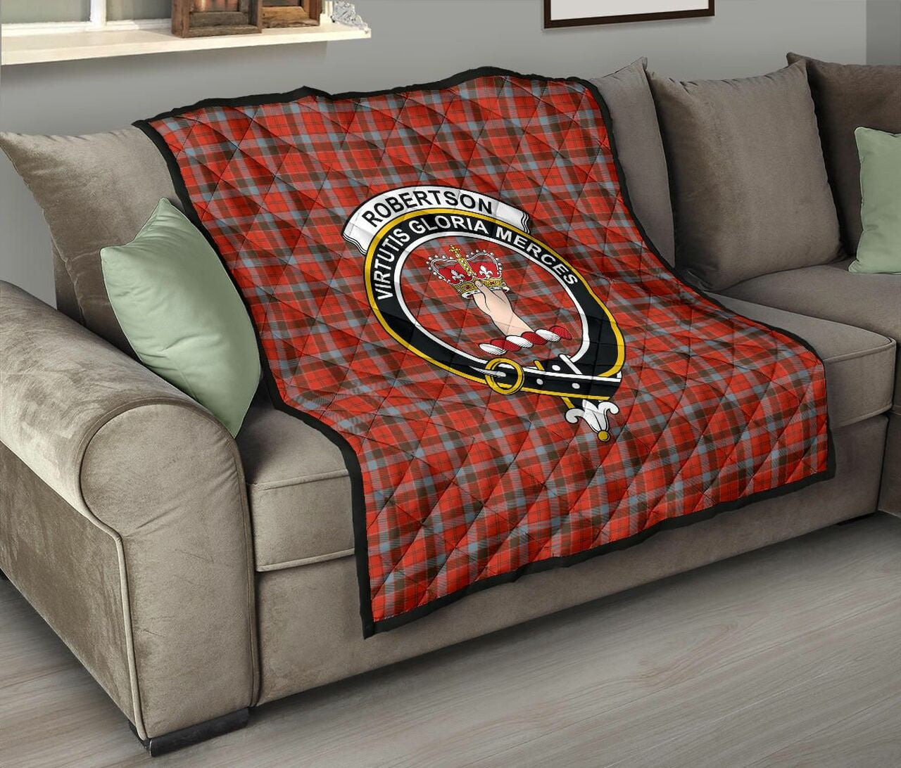 Robertson Weathered Tartan Classic Crest Premium Quilt