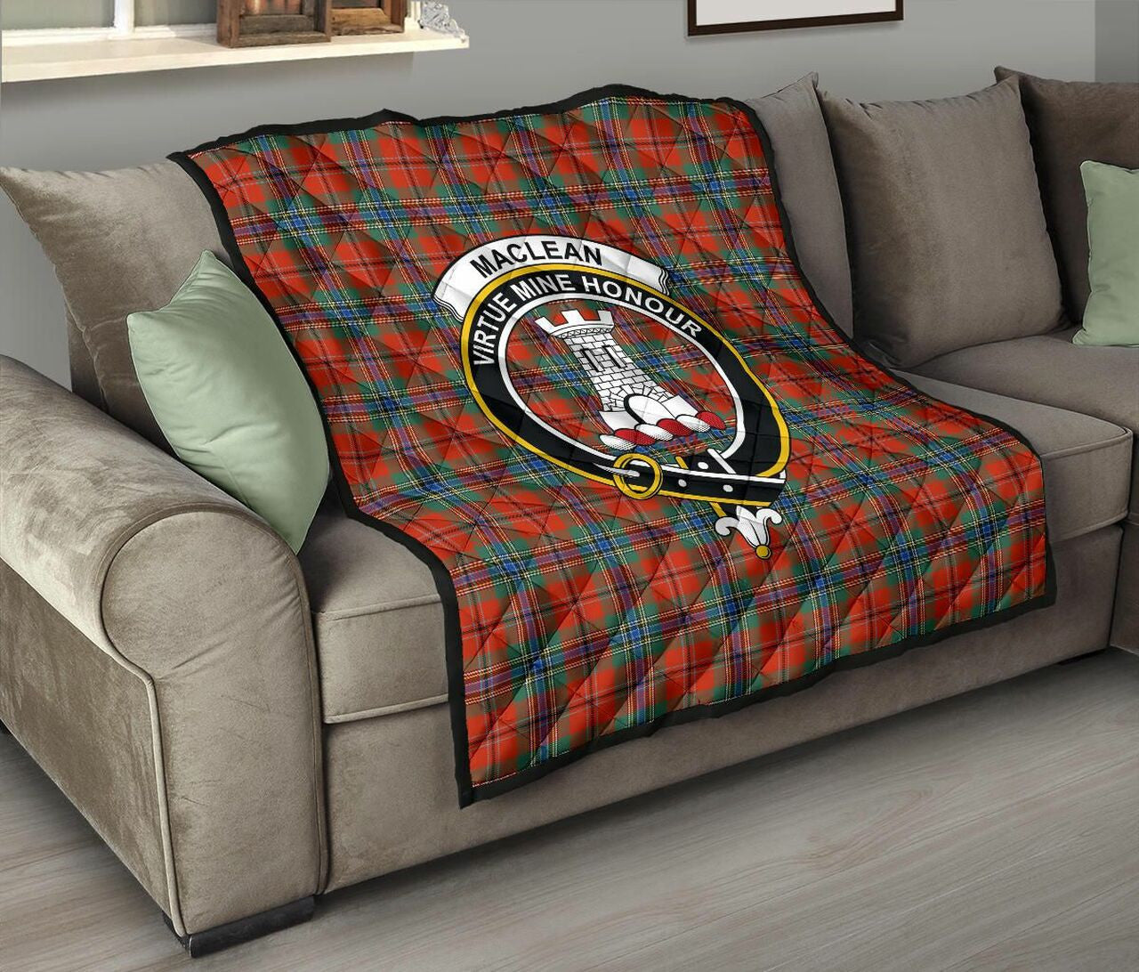 MacLean of Duart Ancient Tartan Classic Crest Premium Quilt