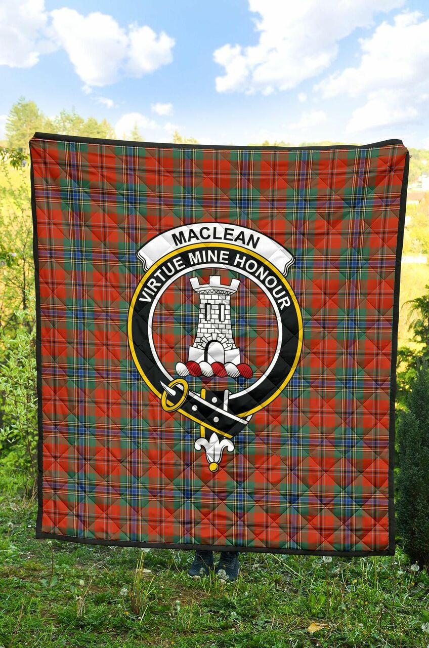 MacLean of Duart Ancient Tartan Classic Crest Premium Quilt