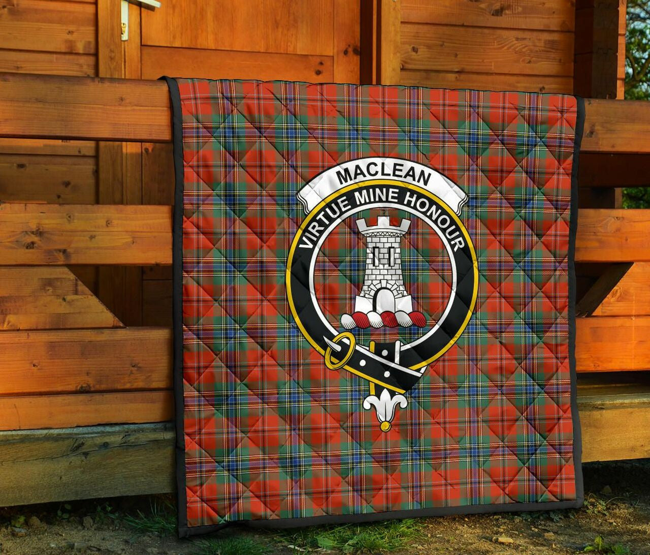 MacLean of Duart Ancient Tartan Classic Crest Premium Quilt