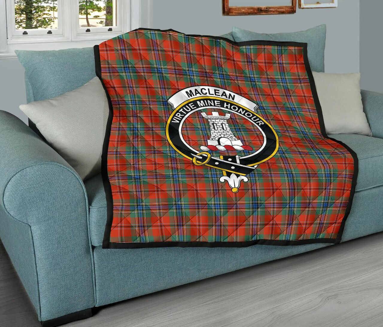 MacLean of Duart Ancient Tartan Classic Crest Premium Quilt