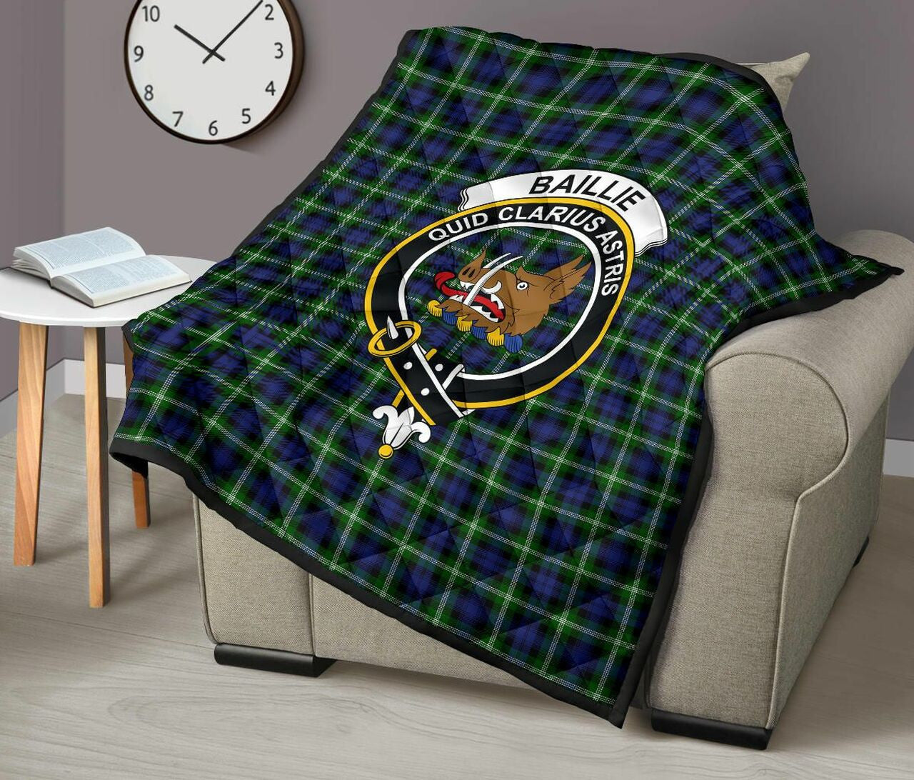 Baillie Modern Tartan Classic Crest Premium Quilt