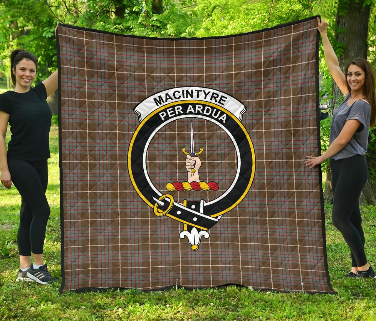 MacIntyre Hunting Weathered Tartan Classic Crest Premium Quilt