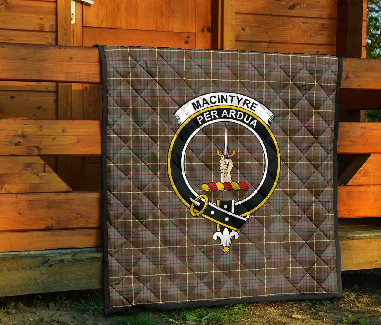 MacIntyre Hunting Weathered Tartan Classic Crest Premium Quilt